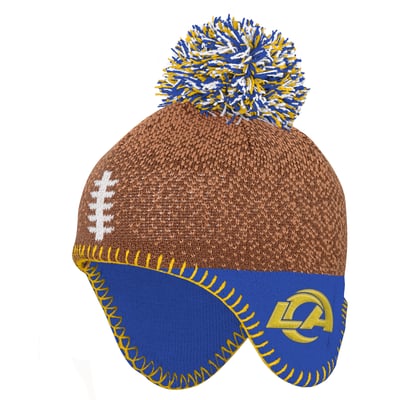 Los Angeles Rams Outerstuff Preschool Football Head Knit Hat - Brown