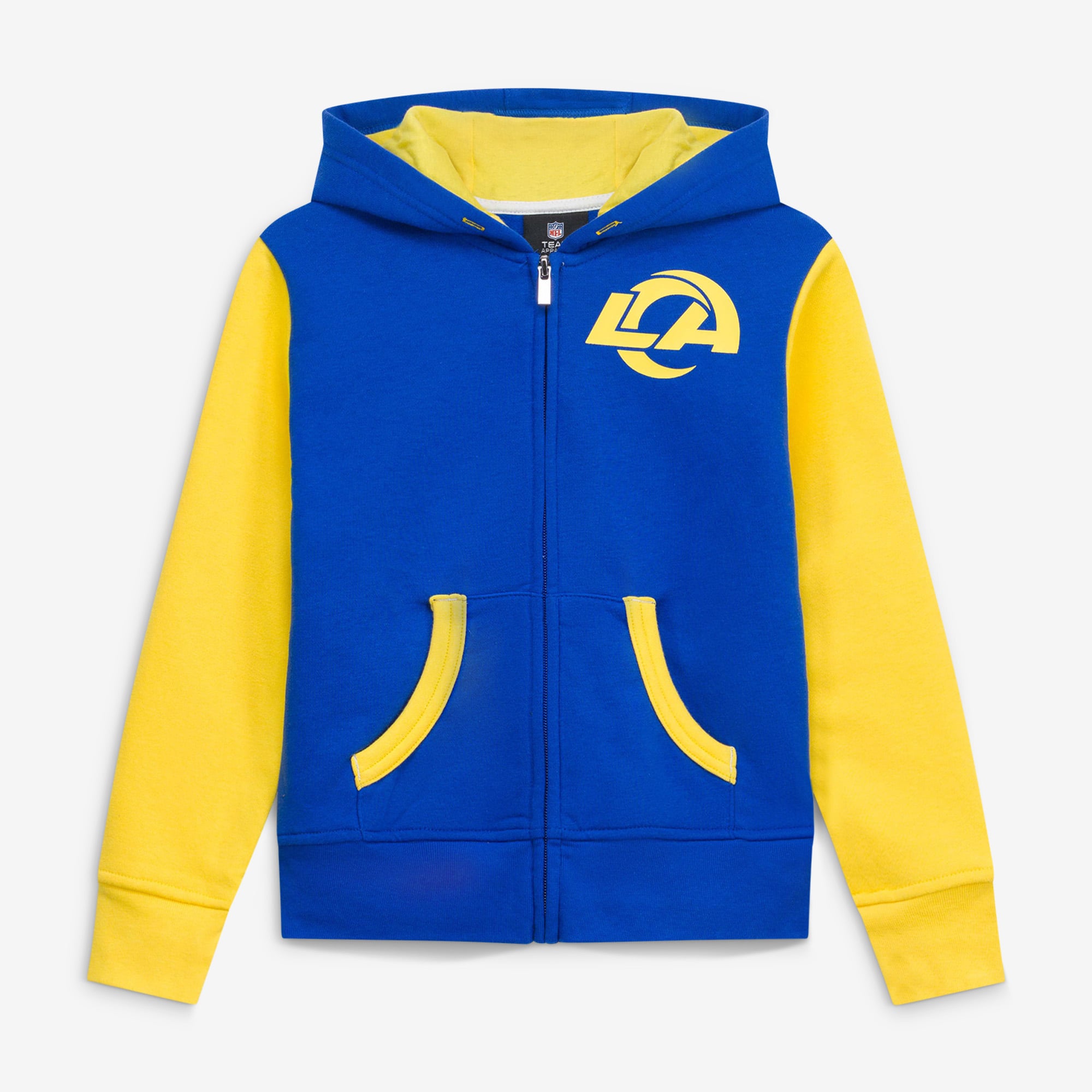 Sweat à capuche zippé Outerstuff bleu roi/or Los Angeles Rams Stadium pour enfants d'âge préscolaire