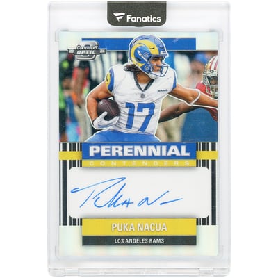 Puka Nacua Los Angeles Rams Autographed 2024 Panini Contenders Optic Perennial Contenders Prizm #PC-PNA #25/99 Card