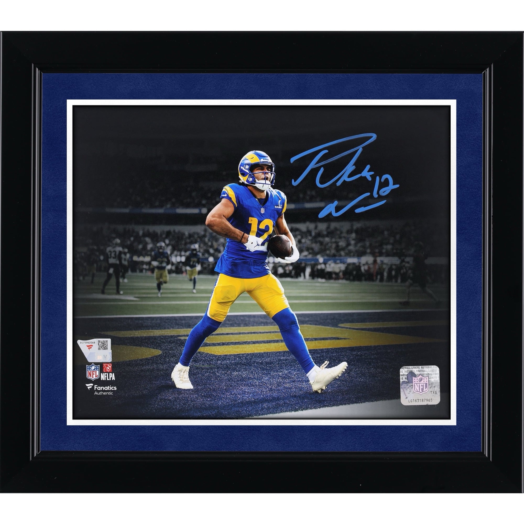 Puka Nacua Los Angeles Rams Autographed 8" x 10" Touchdown Celebration Spotlight Photograph
