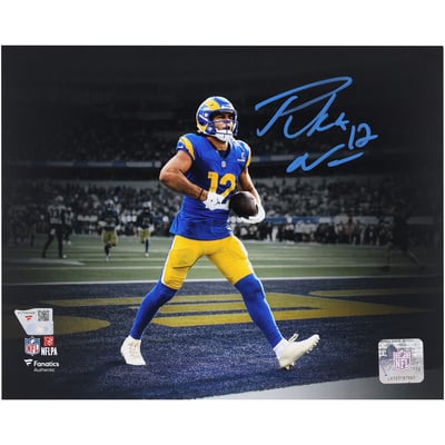 Puka Nacua Los Angeles Rams Autographed Fanatics Authentic 8" x 10" Touchdown Celebration Spotlight Photograph