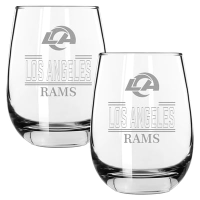 Los Angeles Rams The Memory Company Two-Piece 15oz. Classic Crew Stemless Wine Glass Set