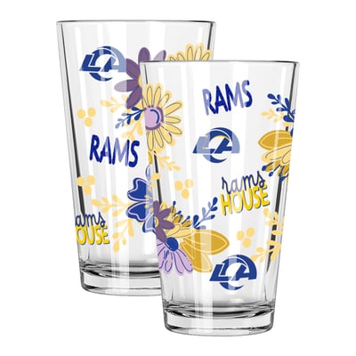 Los Angeles Rams The Memory Company Two-Piece 16oz. Flowers Pint Glass Set