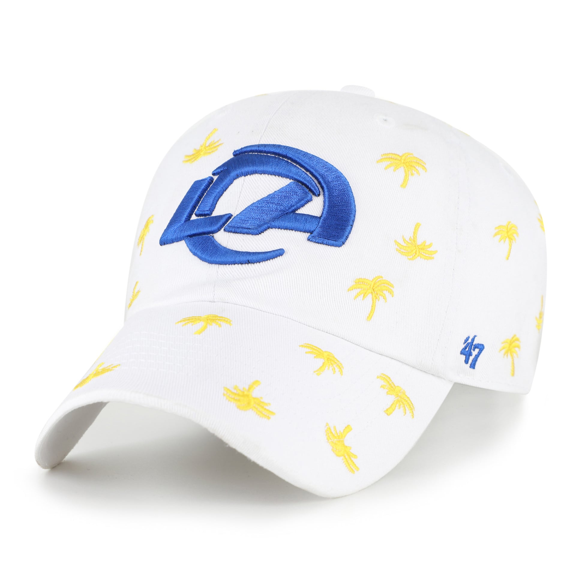 Unisex '47 White Los Angeles Rams Confetti Clean Up Adjustable Hat