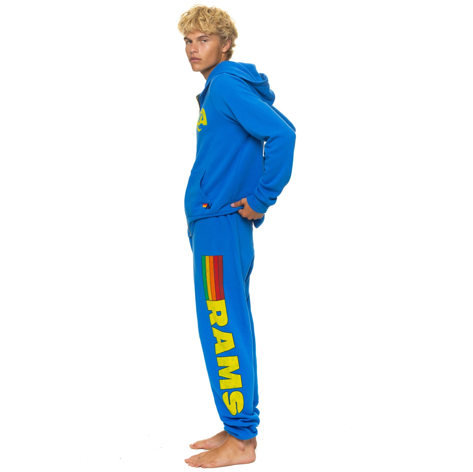 Pantalon de survêtement unisexe Aviator Nation Royal Los Angeles Rams en mélange trois matières