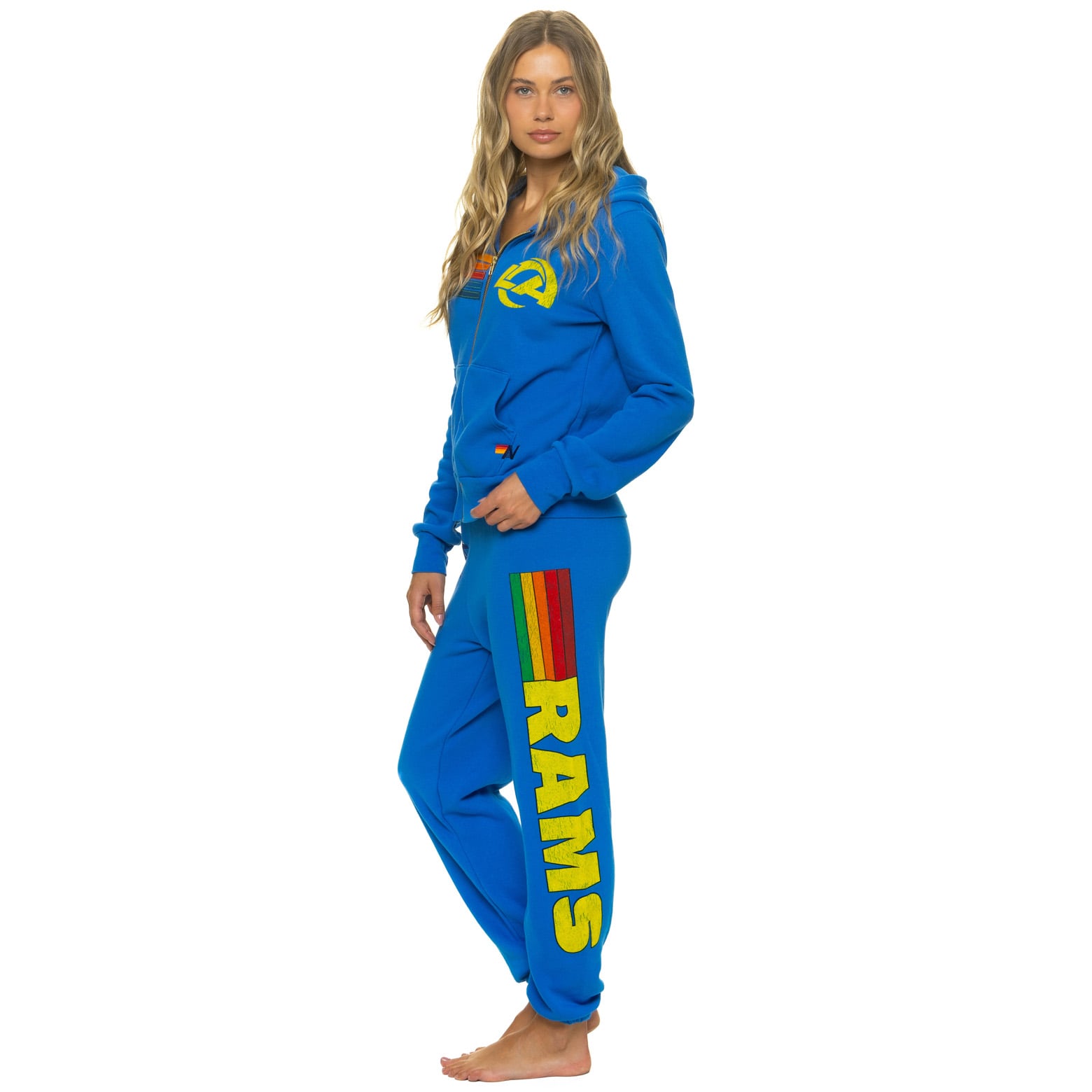 Pantalon de survêtement unisexe Aviator Nation Royal Los Angeles Rams en mélange trois matières