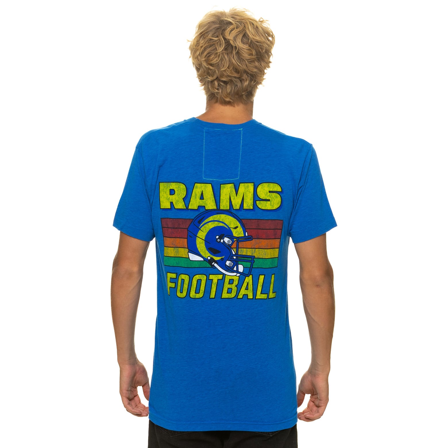 T-shirt unisexe Aviator Nation Royal Los Angeles Rams en mélange de trois matières