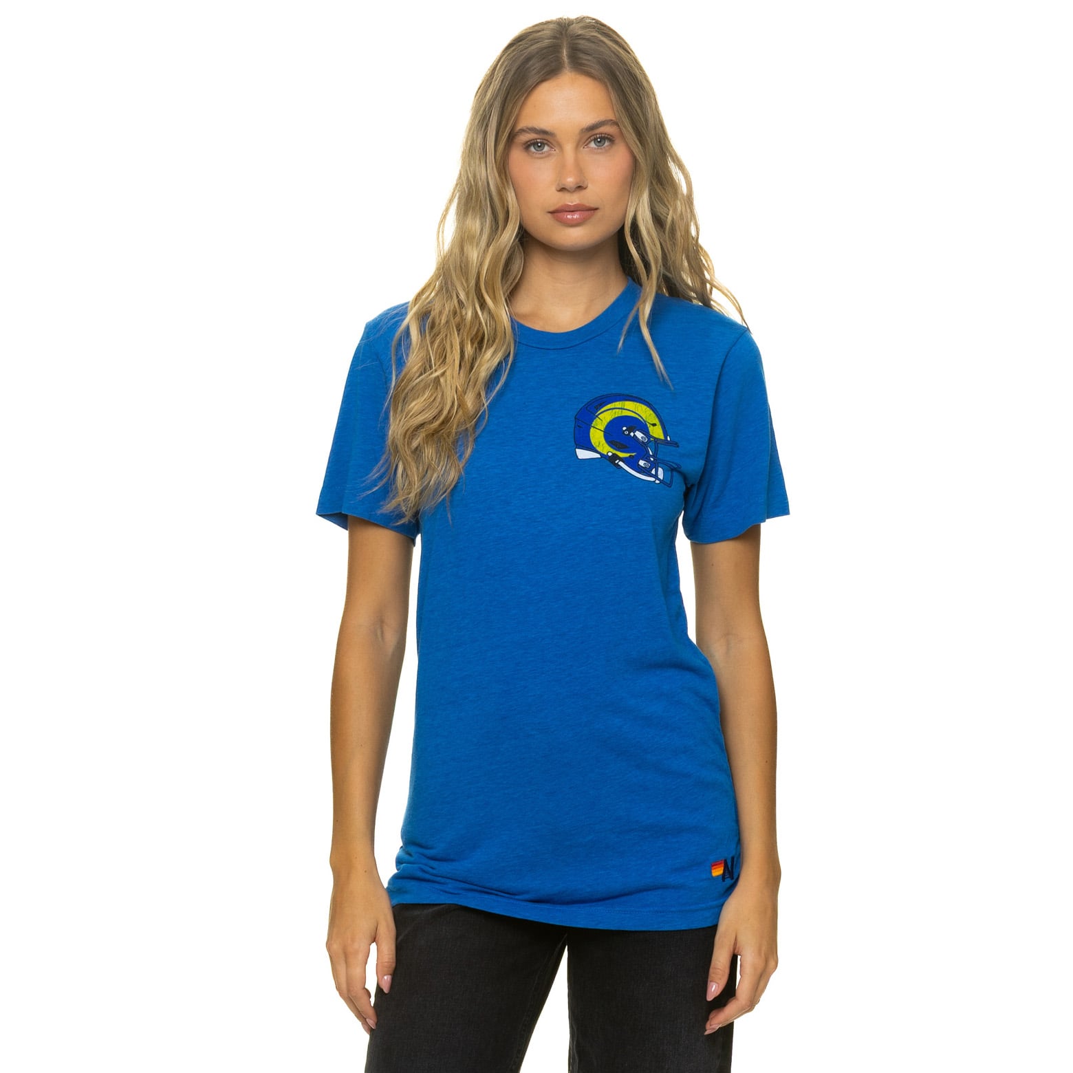 T-shirt unisexe Aviator Nation Royal Los Angeles Rams en mélange de trois matières