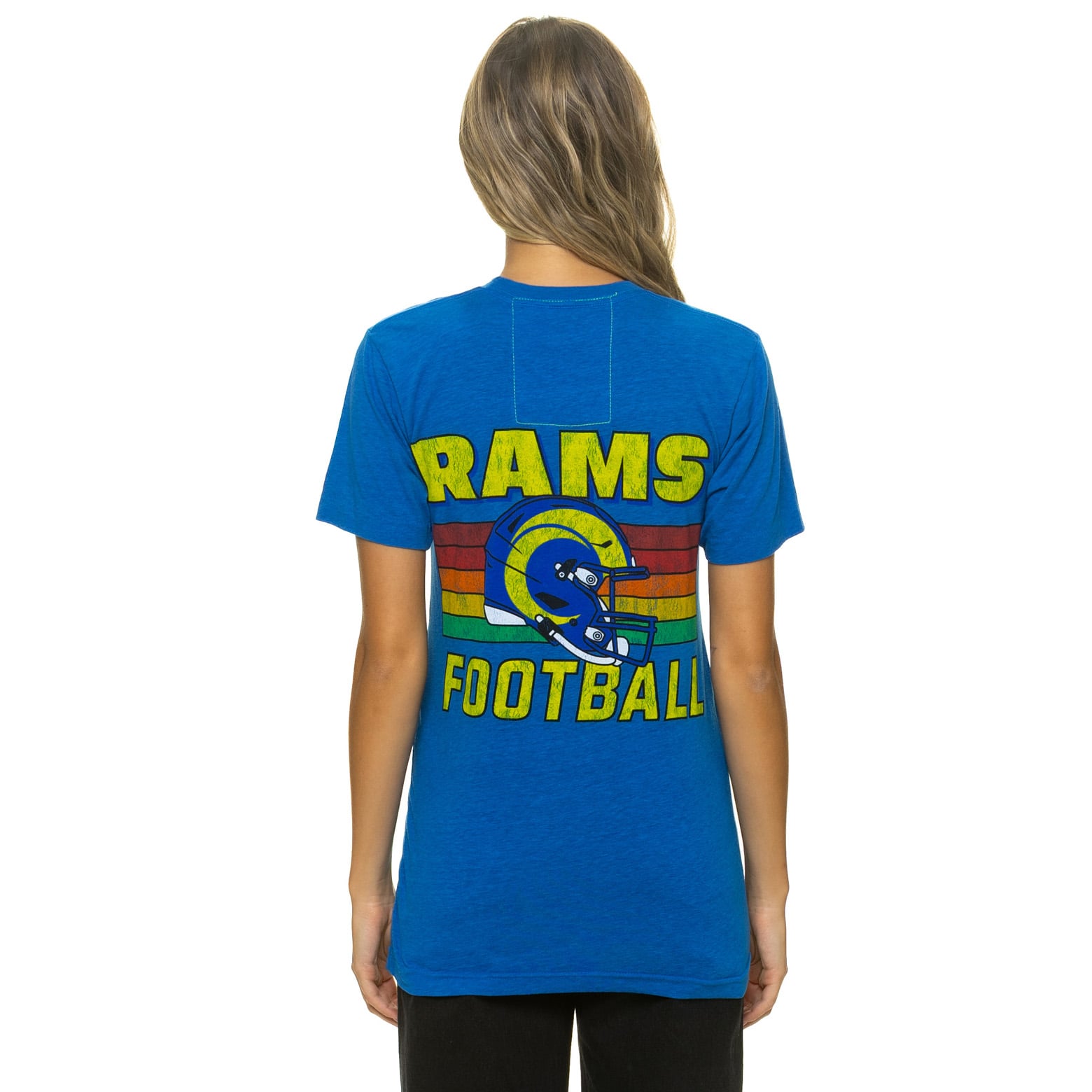 T-shirt unisexe Aviator Nation Royal Los Angeles Rams en mélange de trois matières