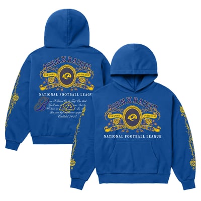 Los Angeles Rams Born x Raised Unisex Crest Hoodie - Royal