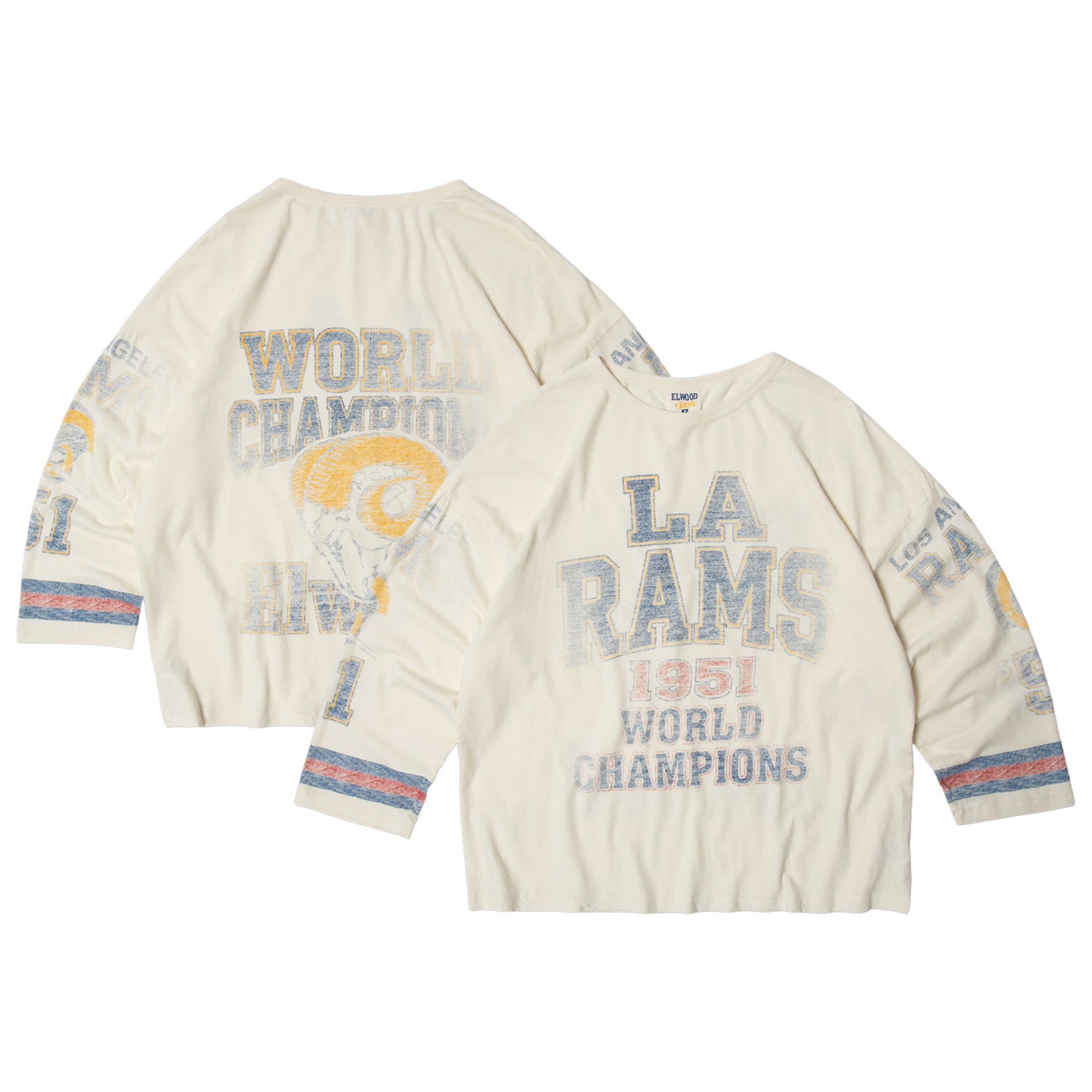 Unisex Elwood Clothing Cream Los Angeles Rams Practice Long Sleeve T-Shirt