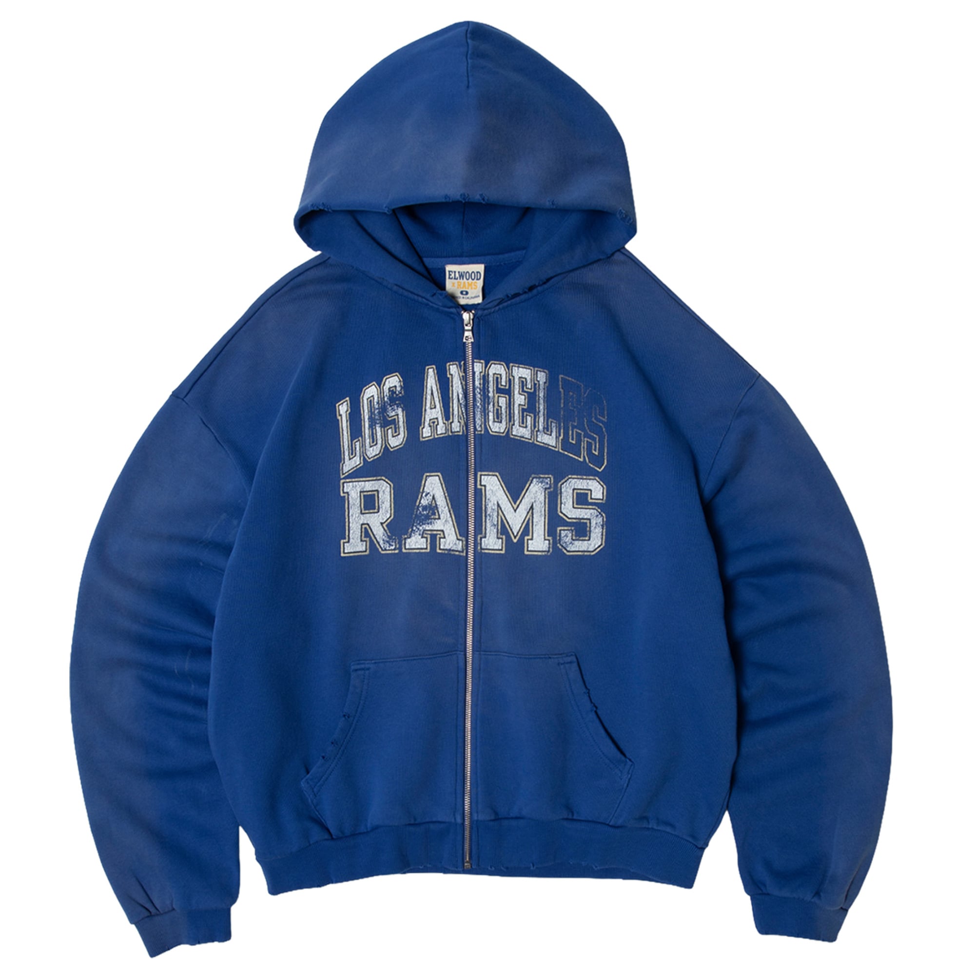 Unisex Elwood Clothing Royal Los Angeles Rams Full-Zip Hoodie