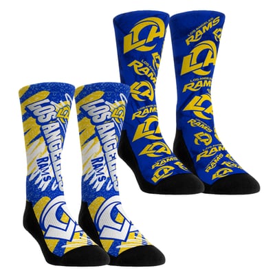 Los Angeles Rams Rock Em Unisex Team Blast Two-Pack Crew Socks