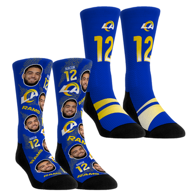 Puka Nacua Los Angeles Rams Rock Em Unisex Player Football Guy Two-Pack Crew Sock Set