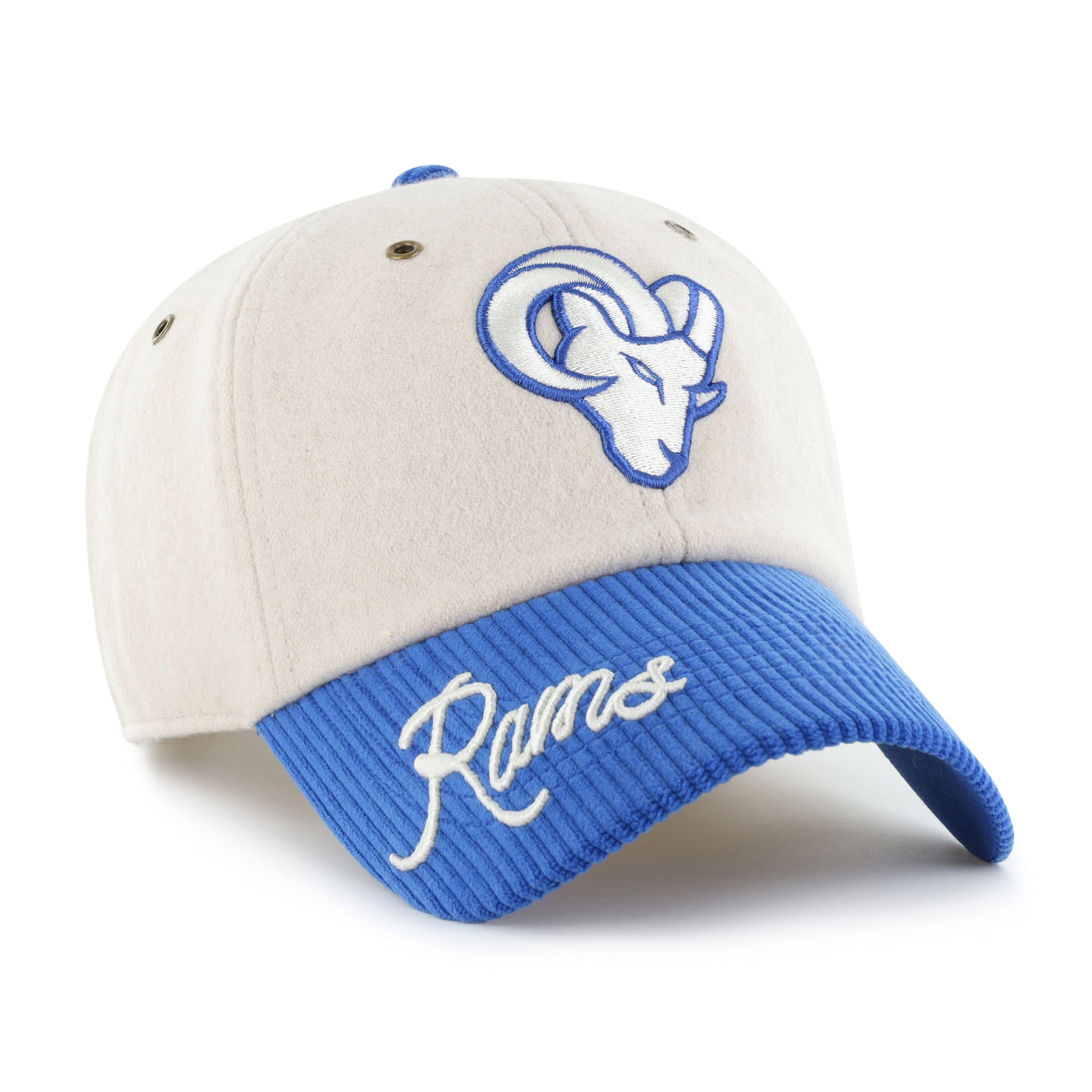 Casquette ajustable pour femme « 47 Natural/Royal Los Angeles Rams Rope Script Clean Up »