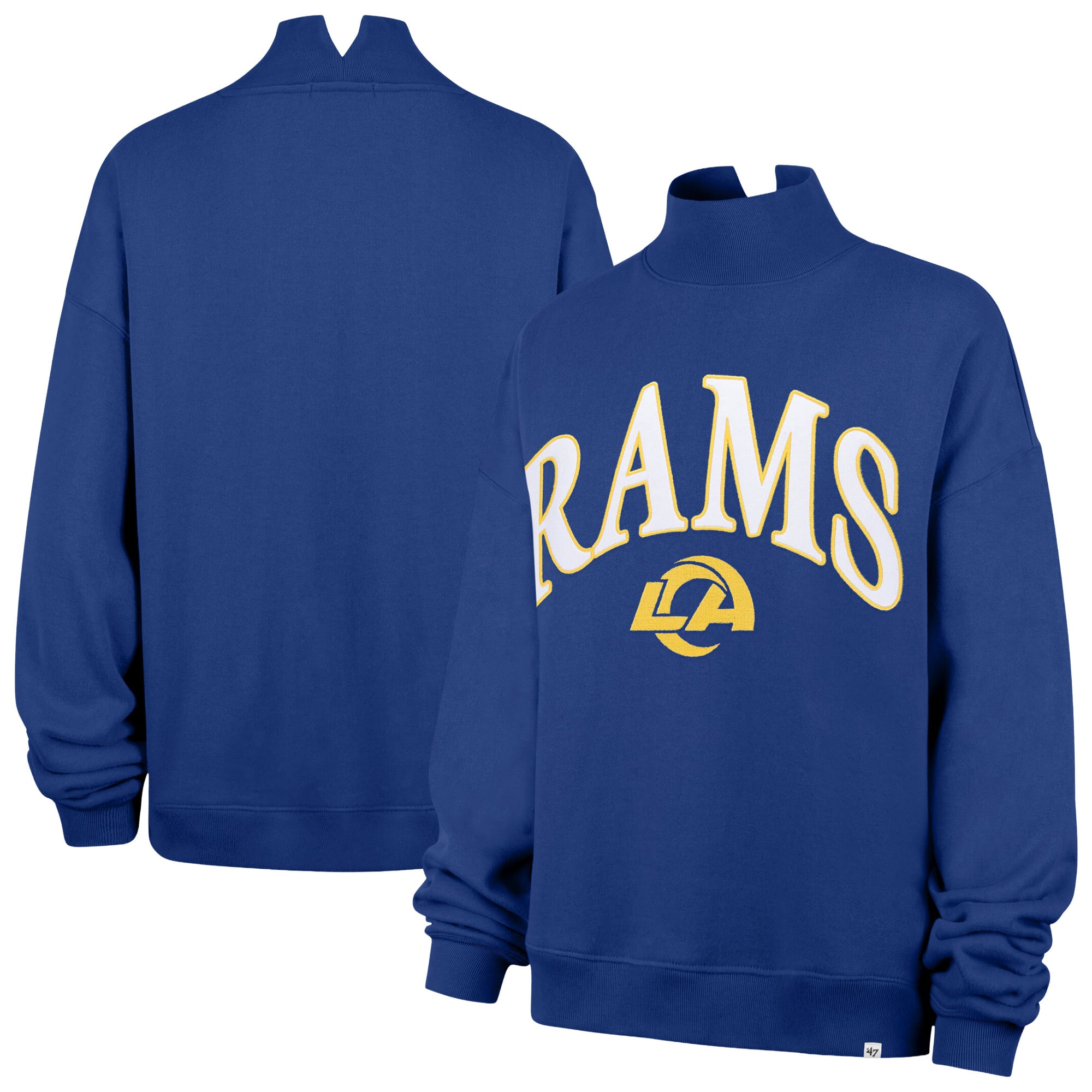 Sweat-shirt à col montant oversize Vantage '47 Royal Los Angeles Rams pour femme