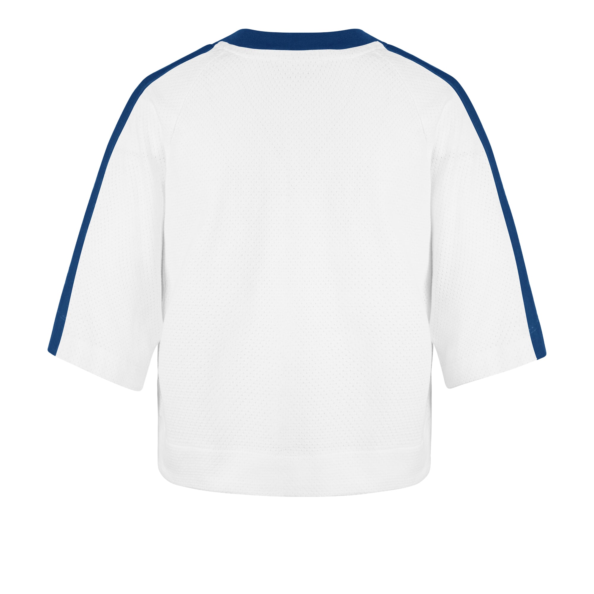Women's '47 White Los Angeles Rams Big Overarch Drop Needle Raglan V-Neck T-Shirt