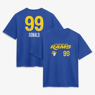 Aaron Donald Los Angeles Rams Women's Touchdown Name & Number T-Shirt - Royal