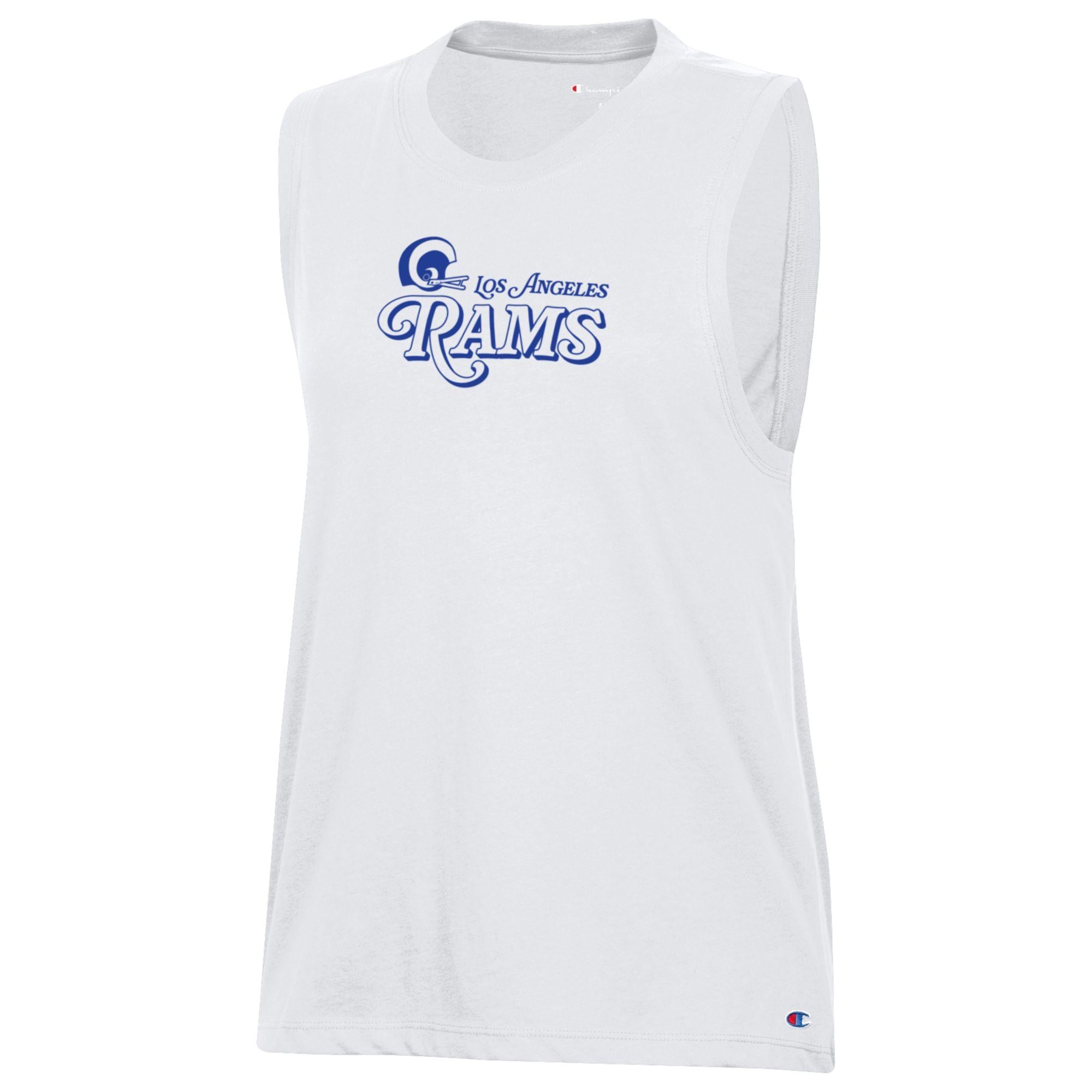 Women's Champion Los Angeles Rams Fearsome White Muscle Tank Top