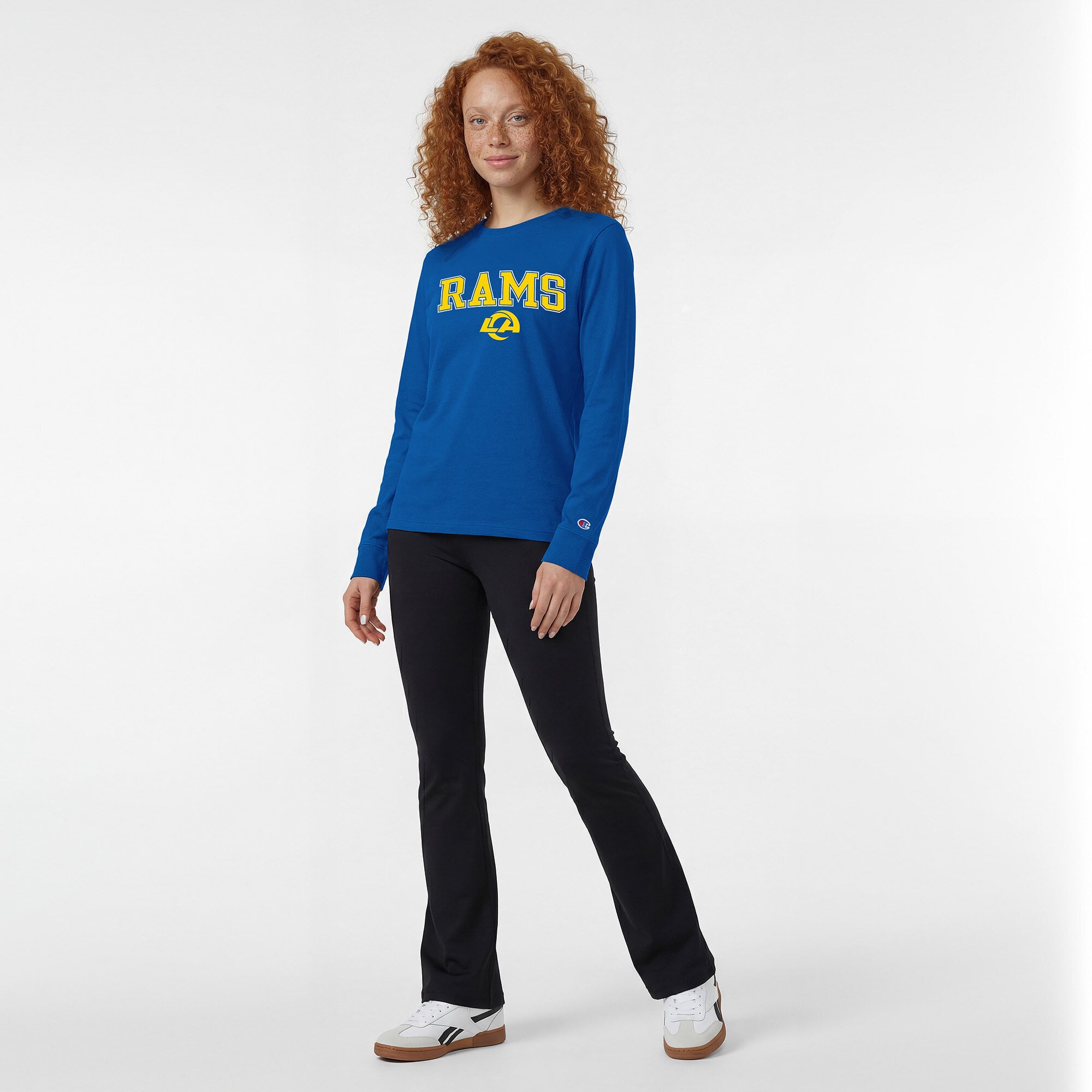 T-shirt à manches longues Champion Royal Los Angeles Rams Core Logo pour femmes