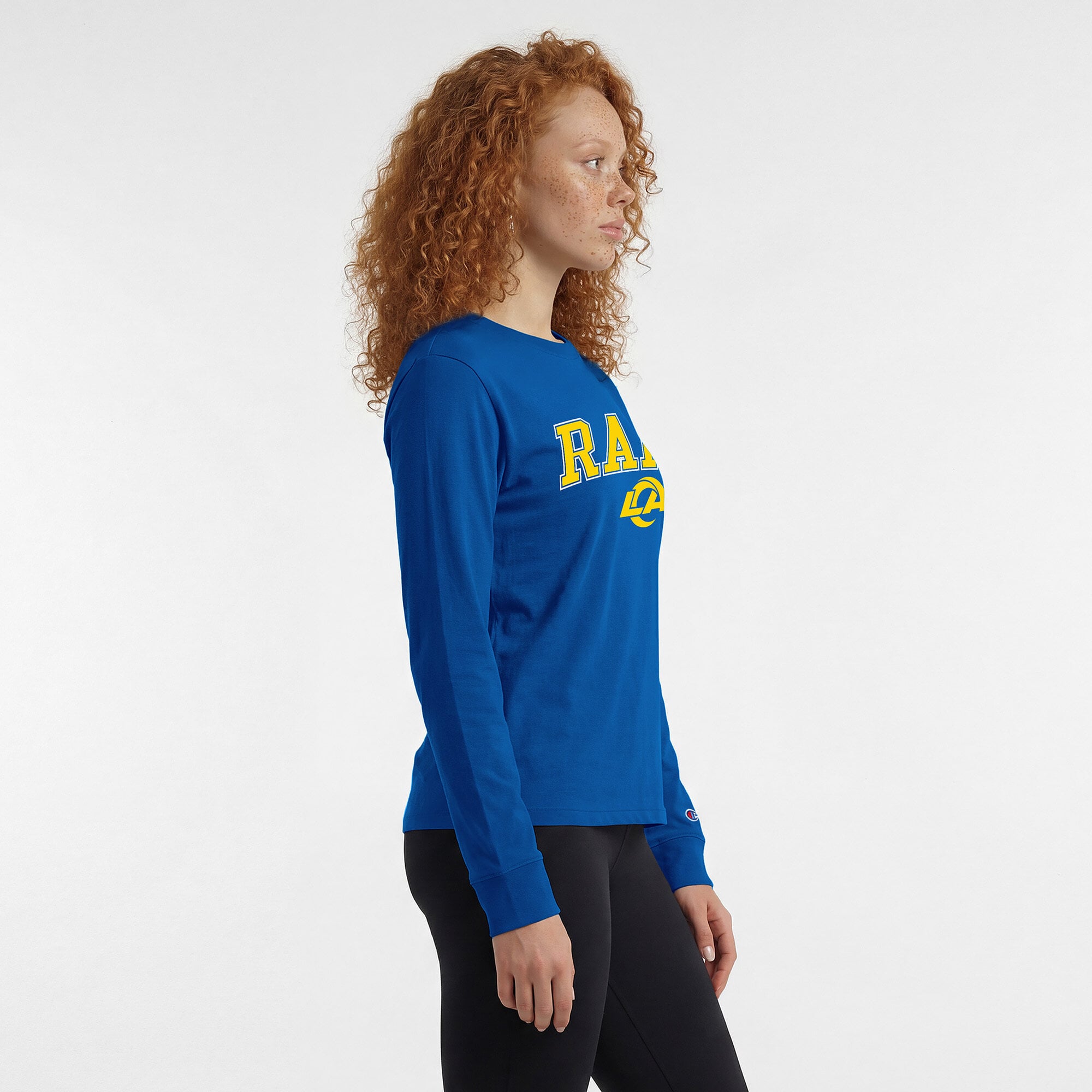 T-shirt à manches longues Champion Royal Los Angeles Rams Core Logo pour femmes