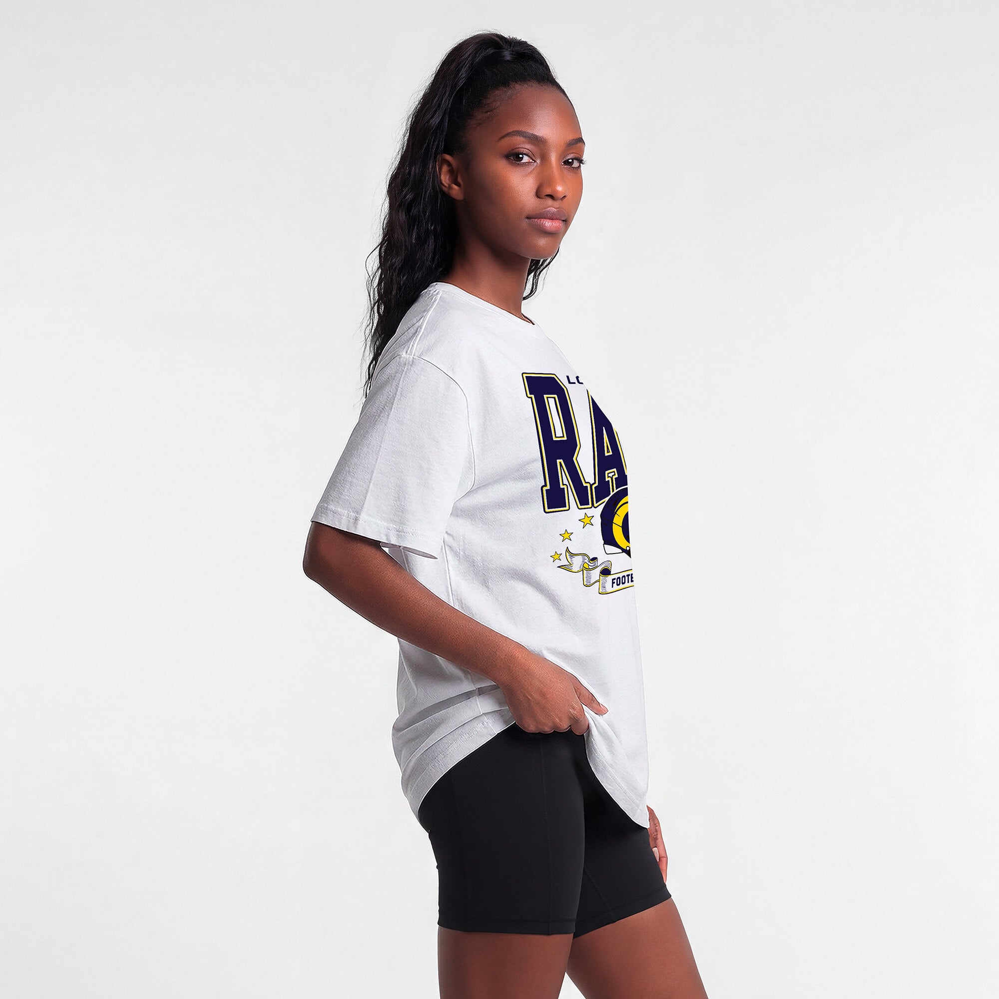 T-shirt oversize blanc Champion Los Angeles Rams pour femmes