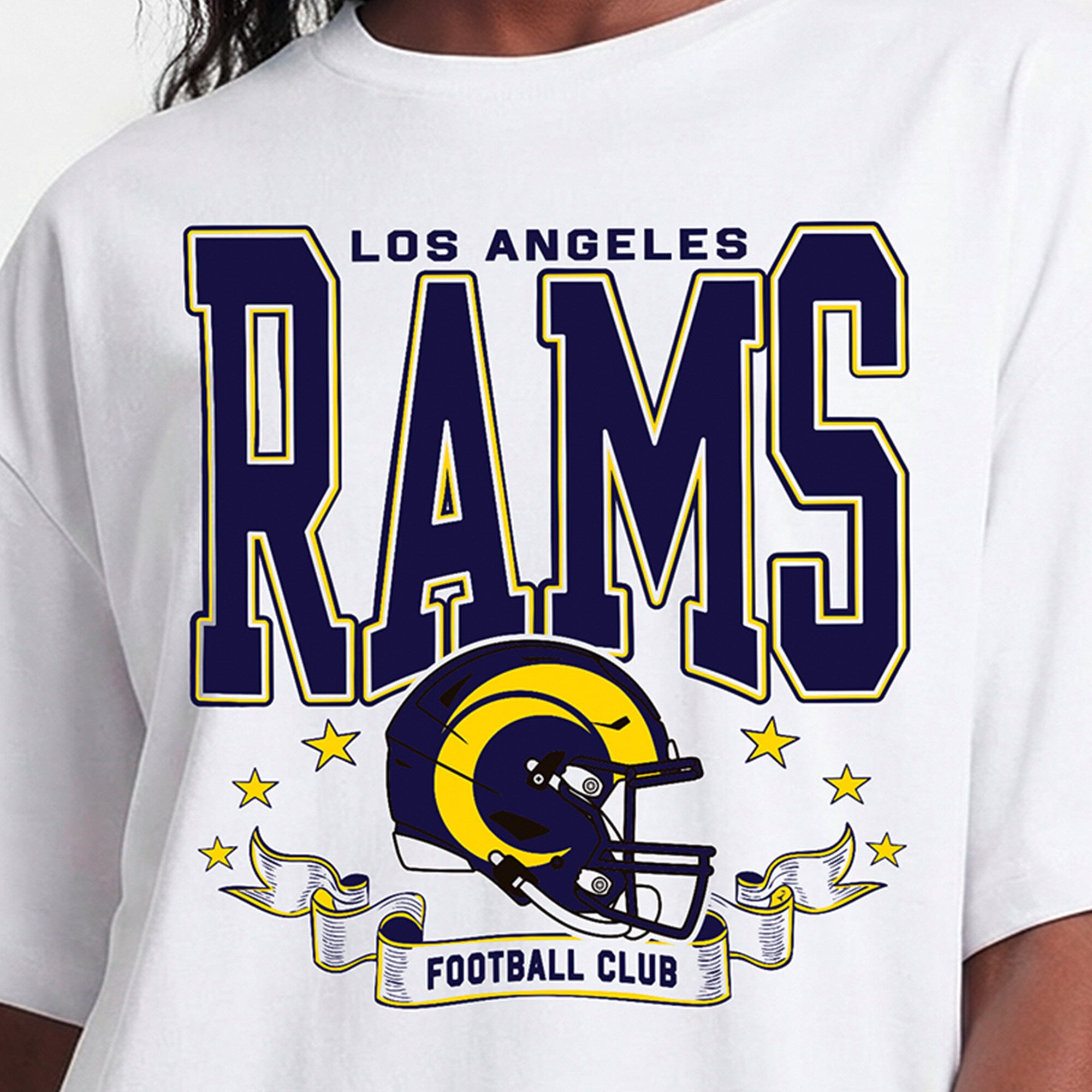 T-shirt oversize blanc Champion Los Angeles Rams pour femmes