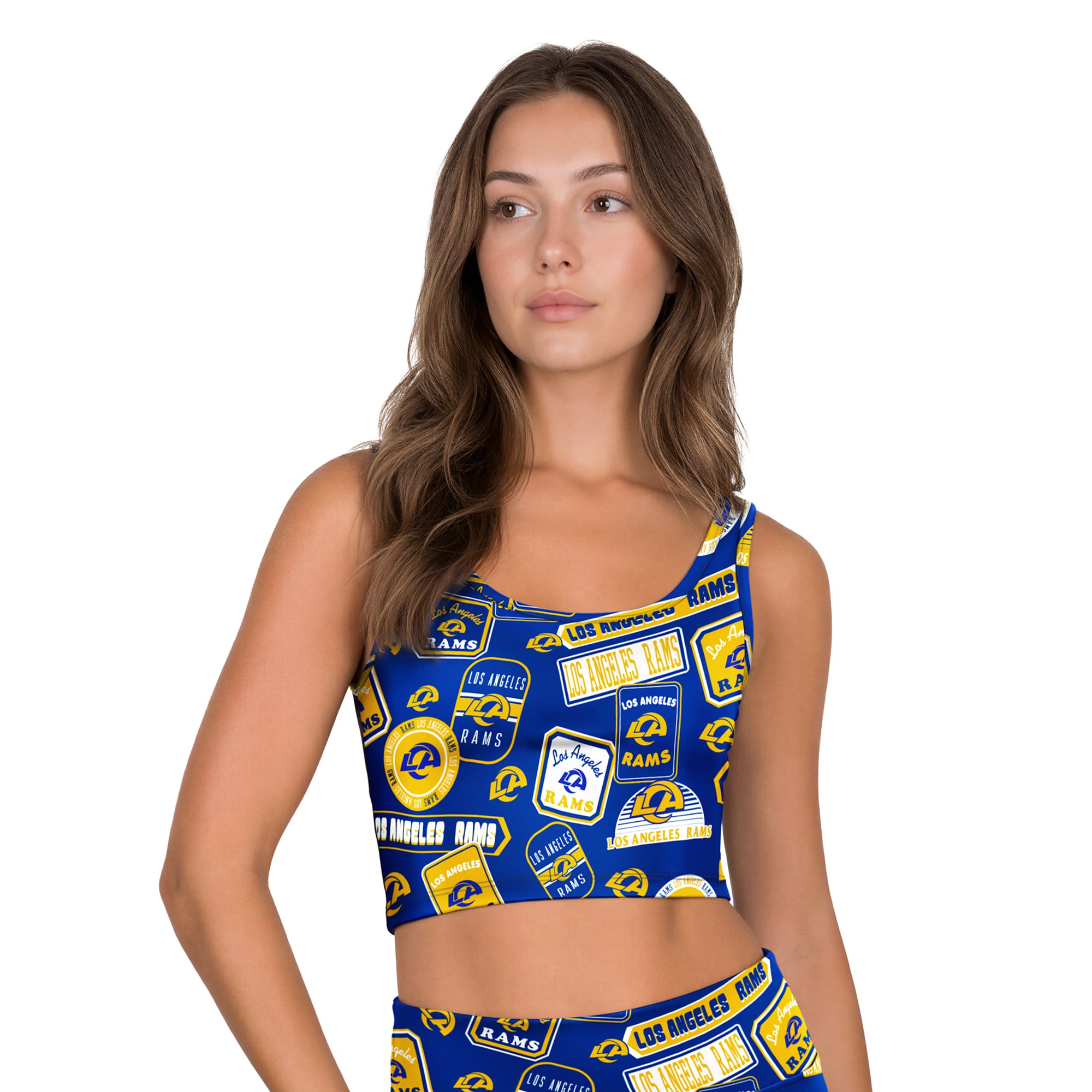 Women's Concepts Sport Royal Los Angeles Rams Grady Allover Print Bralette