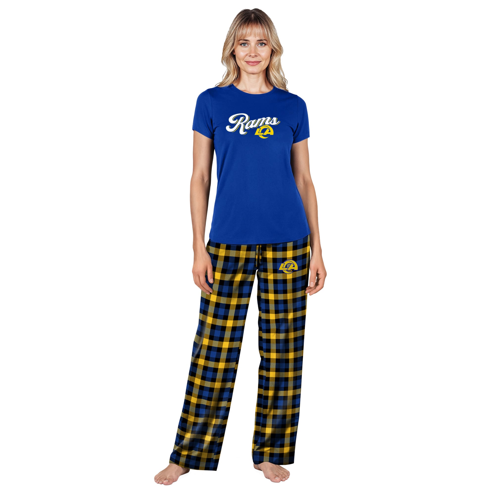 Ensemble de nuit Highland Royal Los Angeles Rams Concepts Sport pour femmes