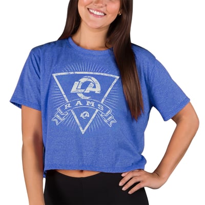  Los Angeles Rams Concepts Sport Women's Quest Knit Crop Top - Royal