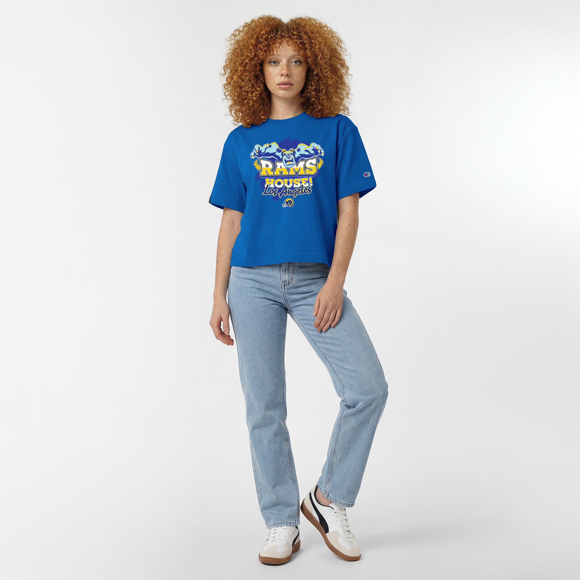 T-shirt femme Disney x Champion Royal Los Angeles Rams Sulley All-Star