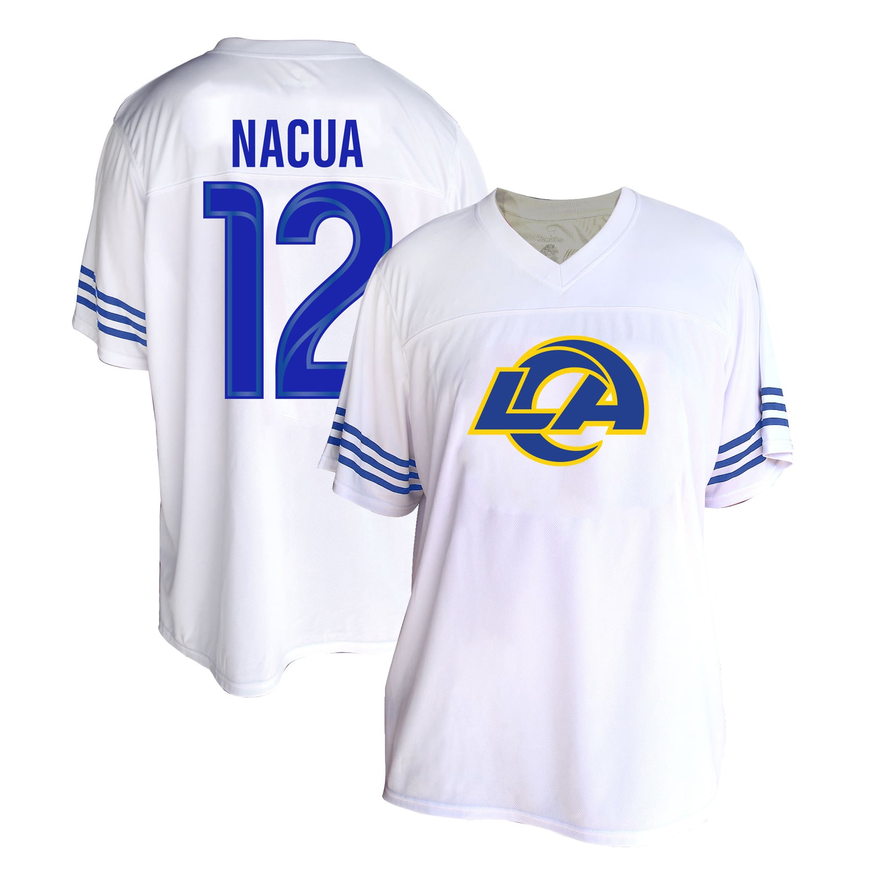 Women's Fanatics Puka Nacua White Los Angeles Rams Plus Fashion Jersey