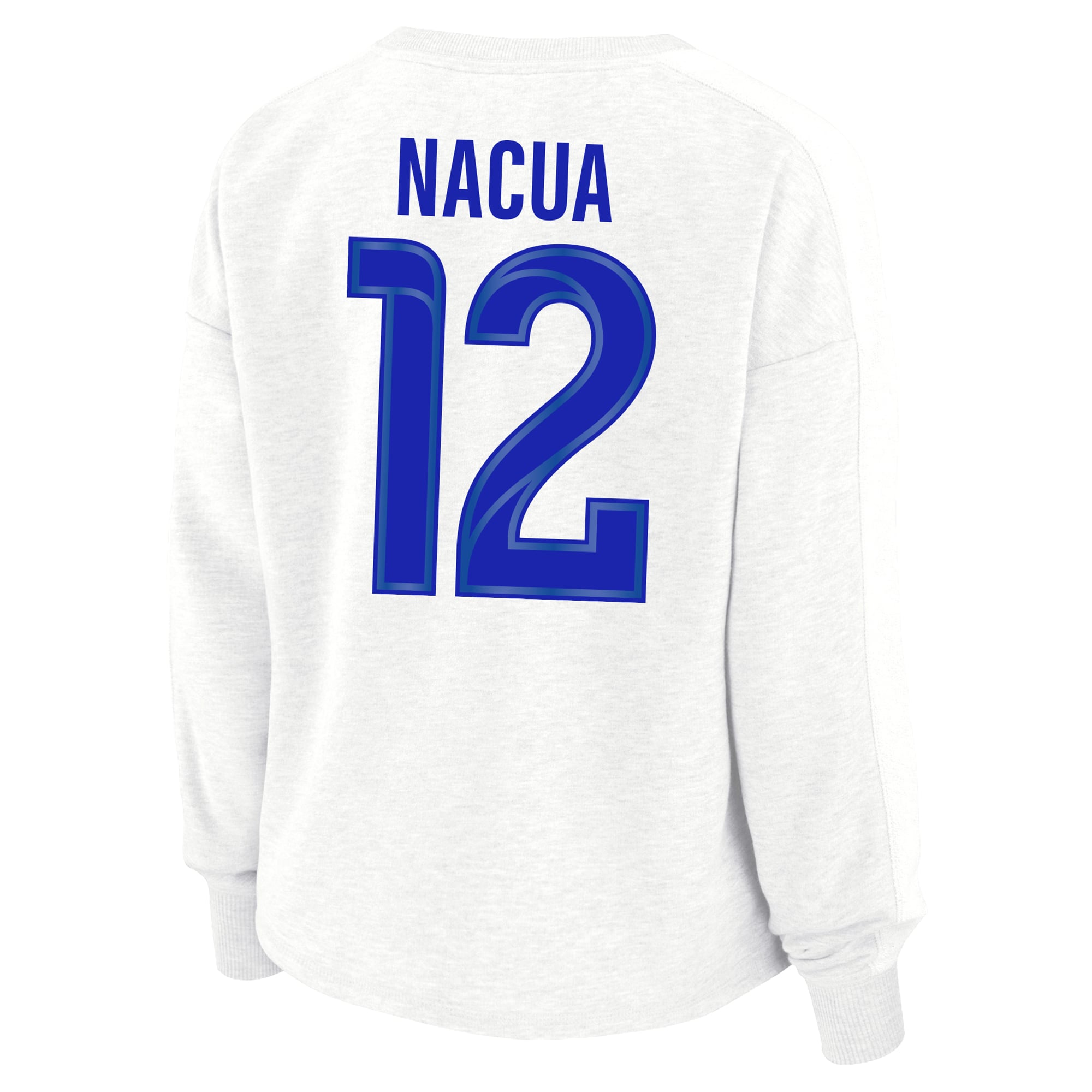 Sweat-shirt oversize grande taille pour femme Fanatics Puka Nacua blanc Los Angeles Rams avec nom et numéro