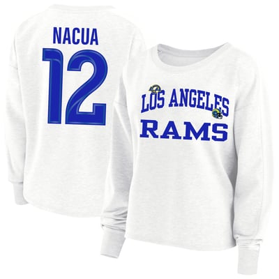 Puka Nacua Los Angeles Rams Fanatics Women's Plus Size Oversized Name & Number Sweatshirt - White