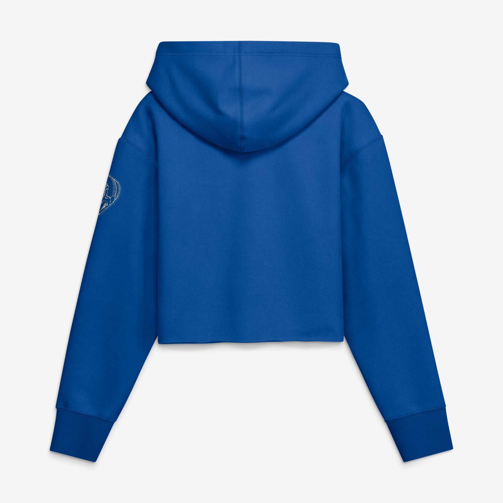 Sweat à capuche court oversize Fanatics Royal Los Angeles Rams pour femme