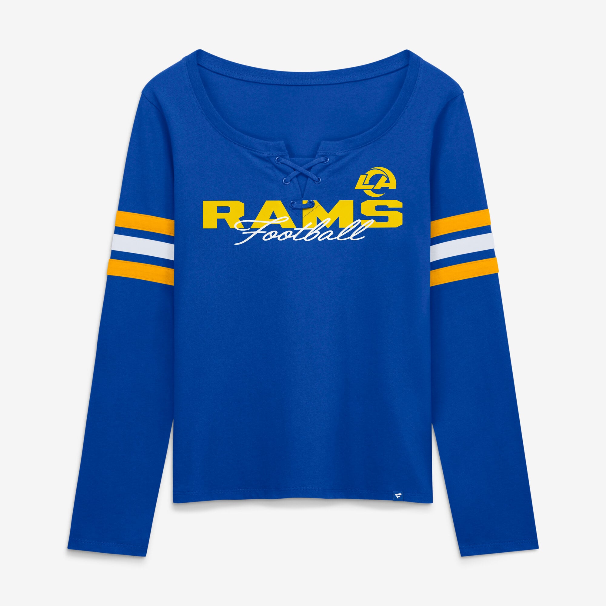 T-shirt à manches longues lacets Fanatics Royal Los Angeles Rams pour femmes