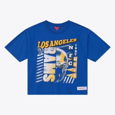  Los Angeles Rams Mitchell & Ness Women's Street Graphic Boxy Cropped T-Shirt - Royal