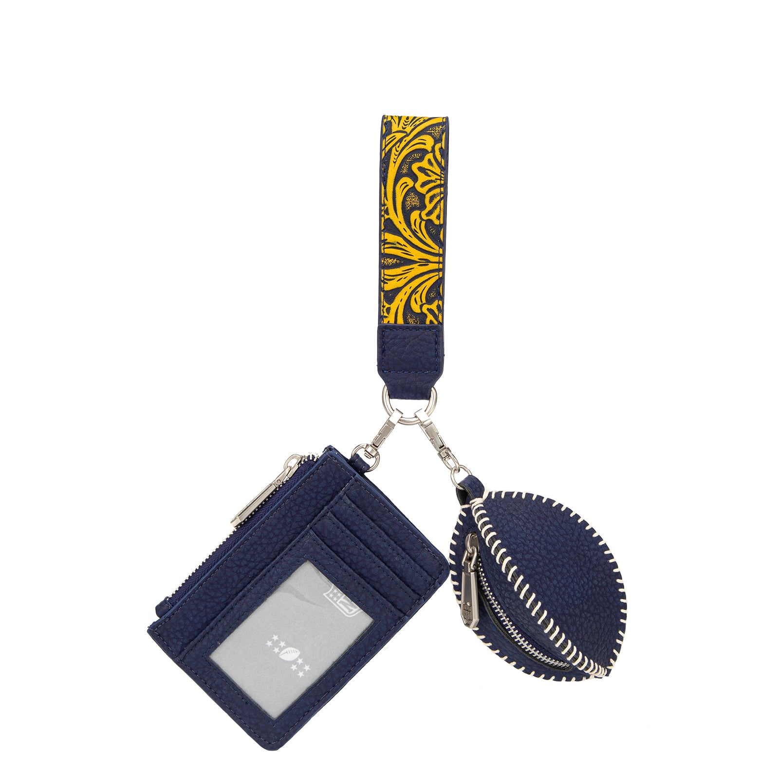 Portefeuille et bracelet porte-clés football Montana West pour femme, aux couleurs des Rams de Los Angeles