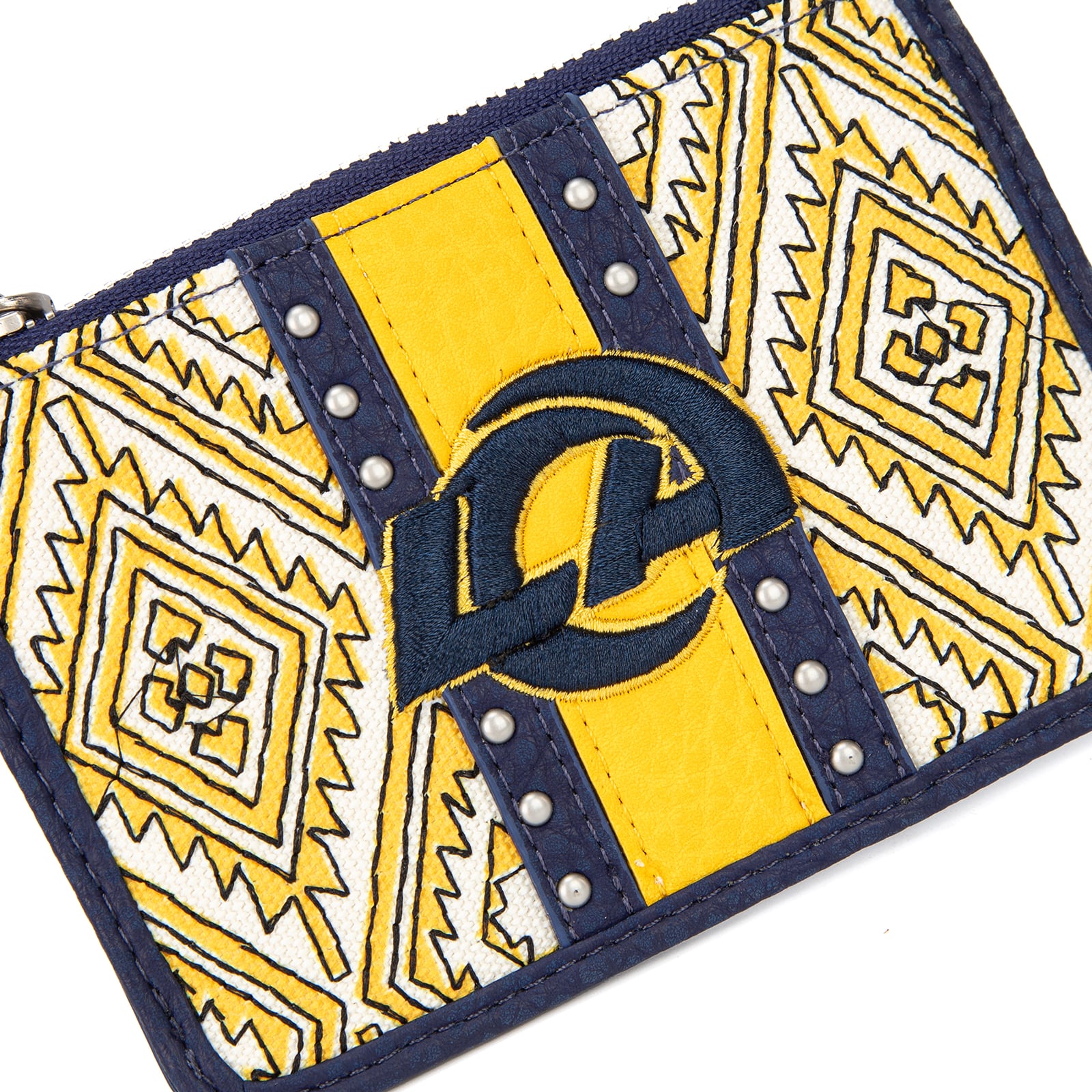 Portefeuille et bracelet porte-clés football Montana West pour femme, aux couleurs des Rams de Los Angeles