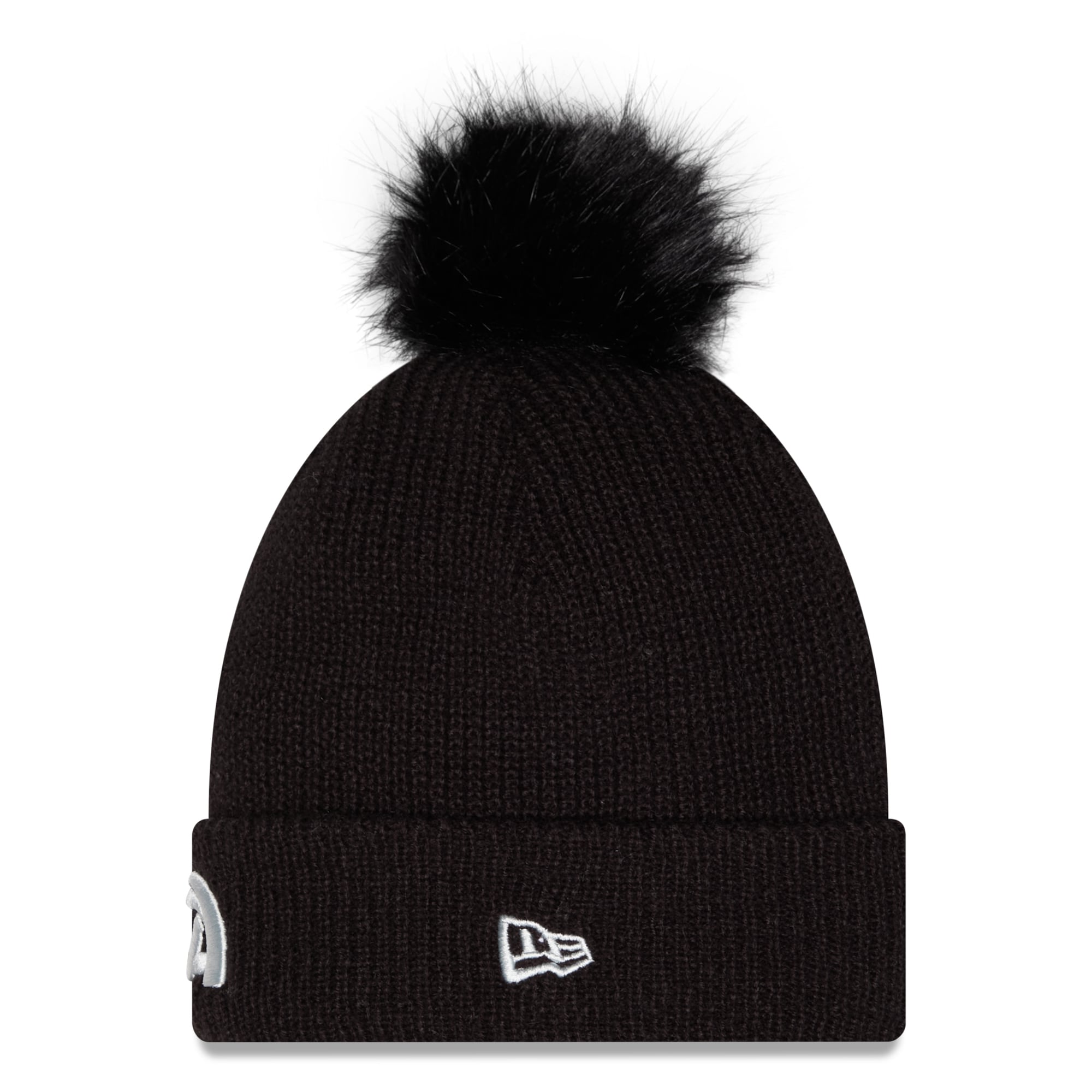 Bonnet à revers New Era noir pour femme, Los Angeles Rams 2026 Salute To Service, avec pompon