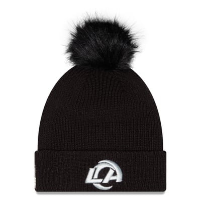 Los Angeles Rams New Era Women's 2026 Salute To Service Cuffed Knit Hat with Pom - Black