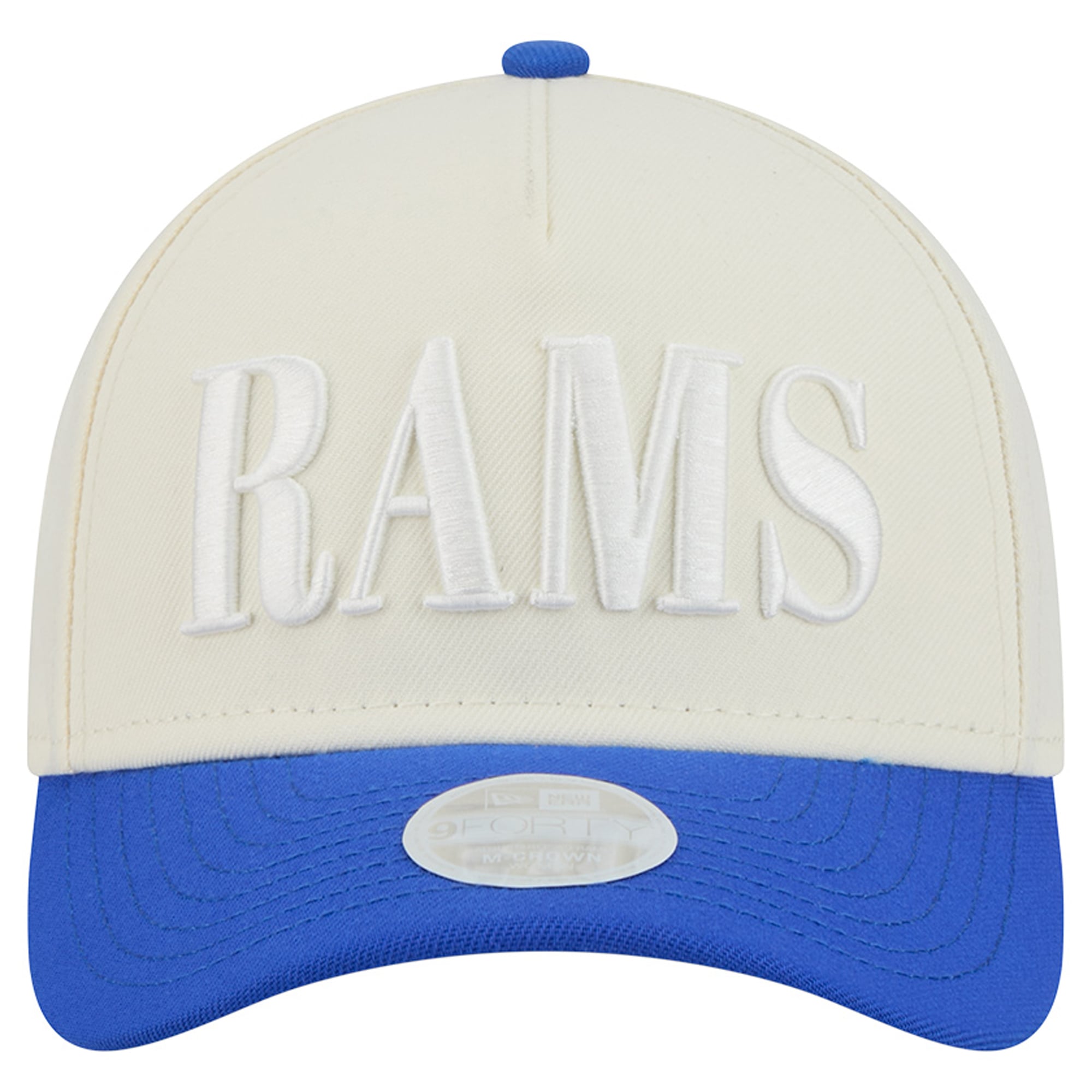 Women's New Era Cream/Royal Los Angeles Rams Tonal A-Frame 9FORTY Adjustable Hat