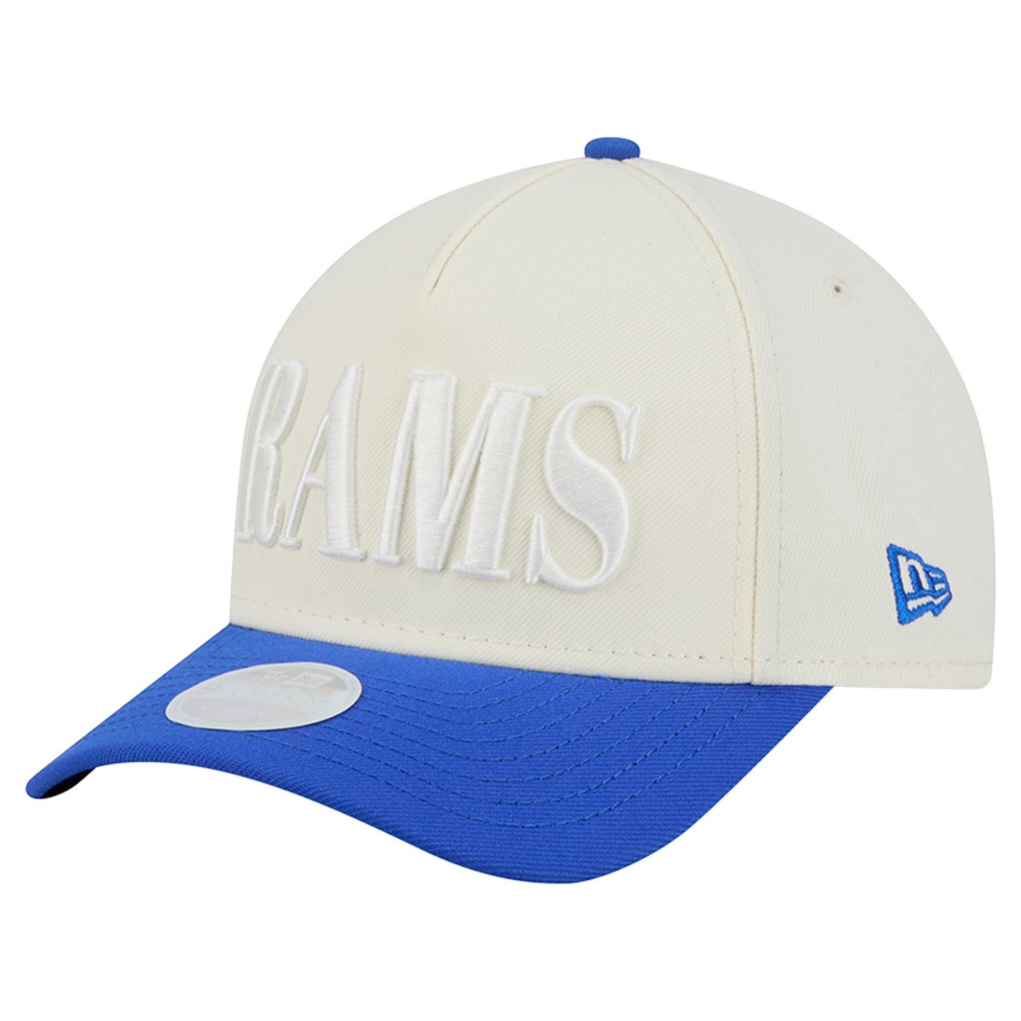 Women's New Era Cream/Royal Los Angeles Rams Tonal A-Frame 9FORTY Adjustable Hat