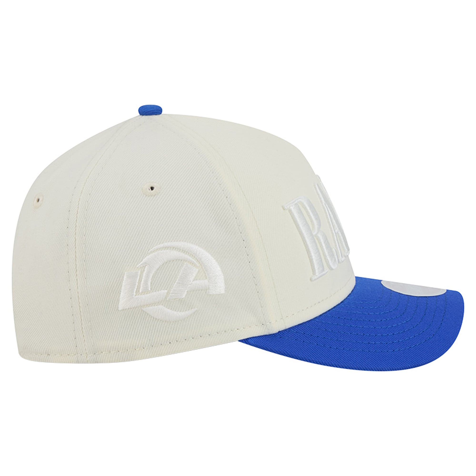 Women's New Era Cream/Royal Los Angeles Rams Tonal A-Frame 9FORTY Adjustable Hat