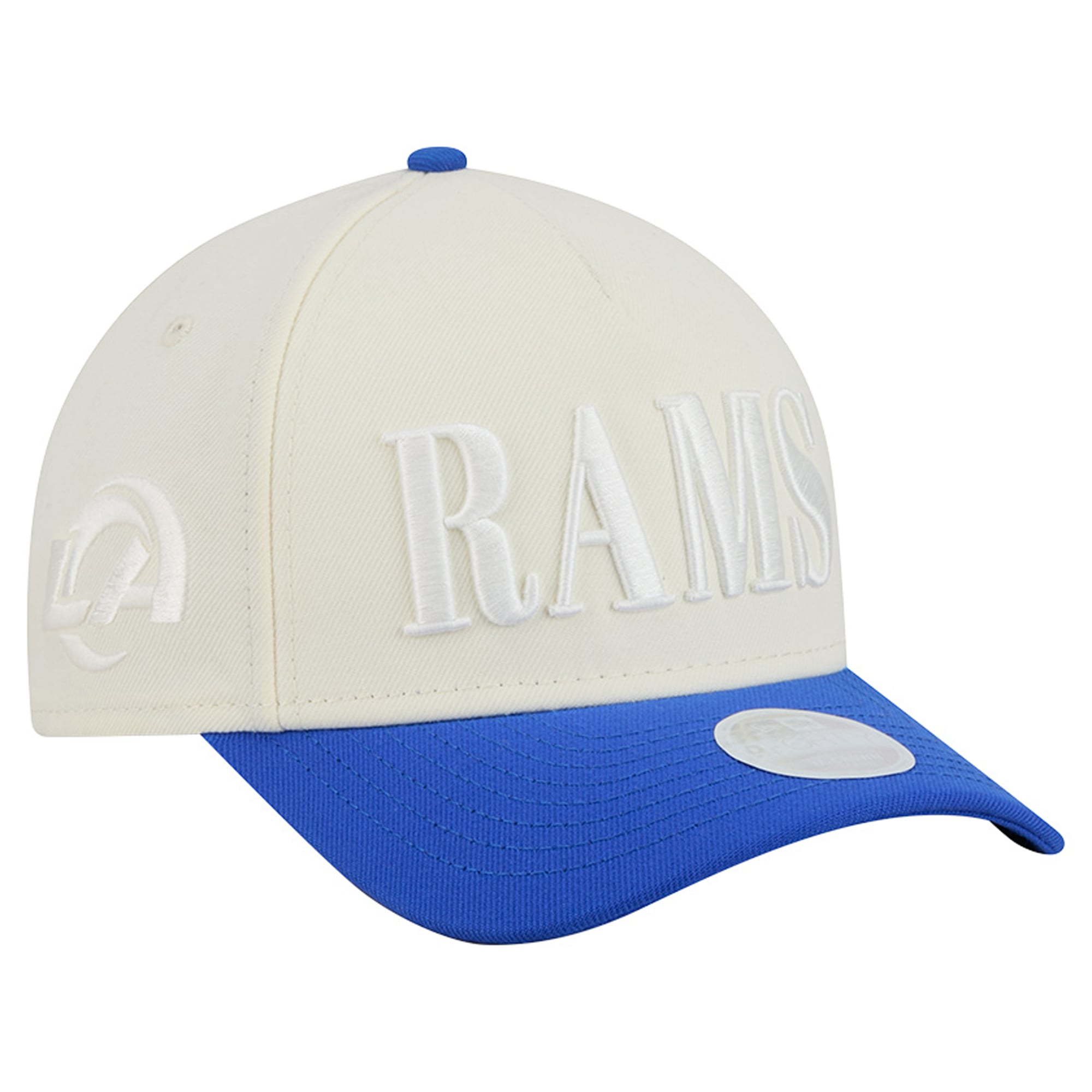 Women's New Era Cream/Royal Los Angeles Rams Tonal A-Frame 9FORTY Adjustable Hat