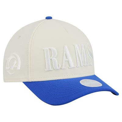 Los Angeles Rams New Era Women's Tonal A-Frame 9FORTY Adjustable Hat - Cream/Royal