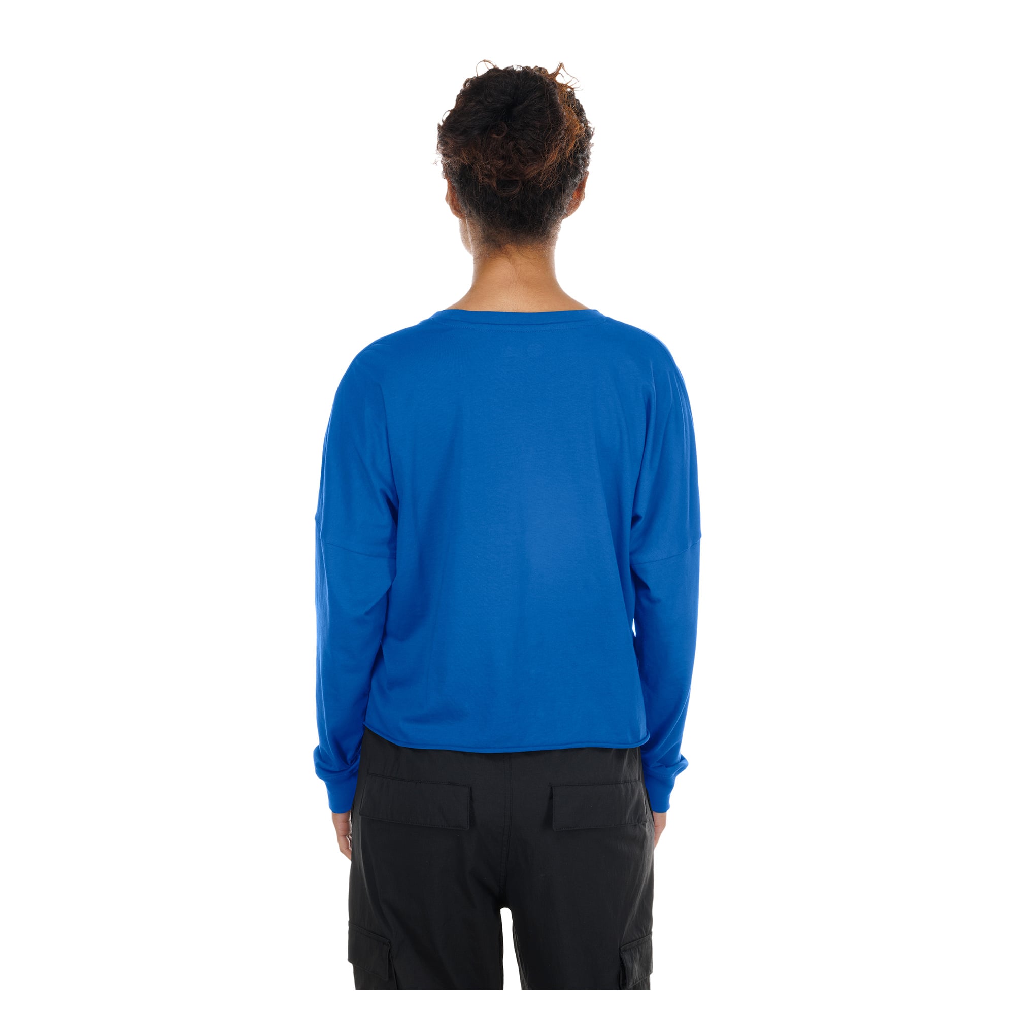 T-shirt court oversize à manches longues New Era Royal Los Angeles Rams pour femmes