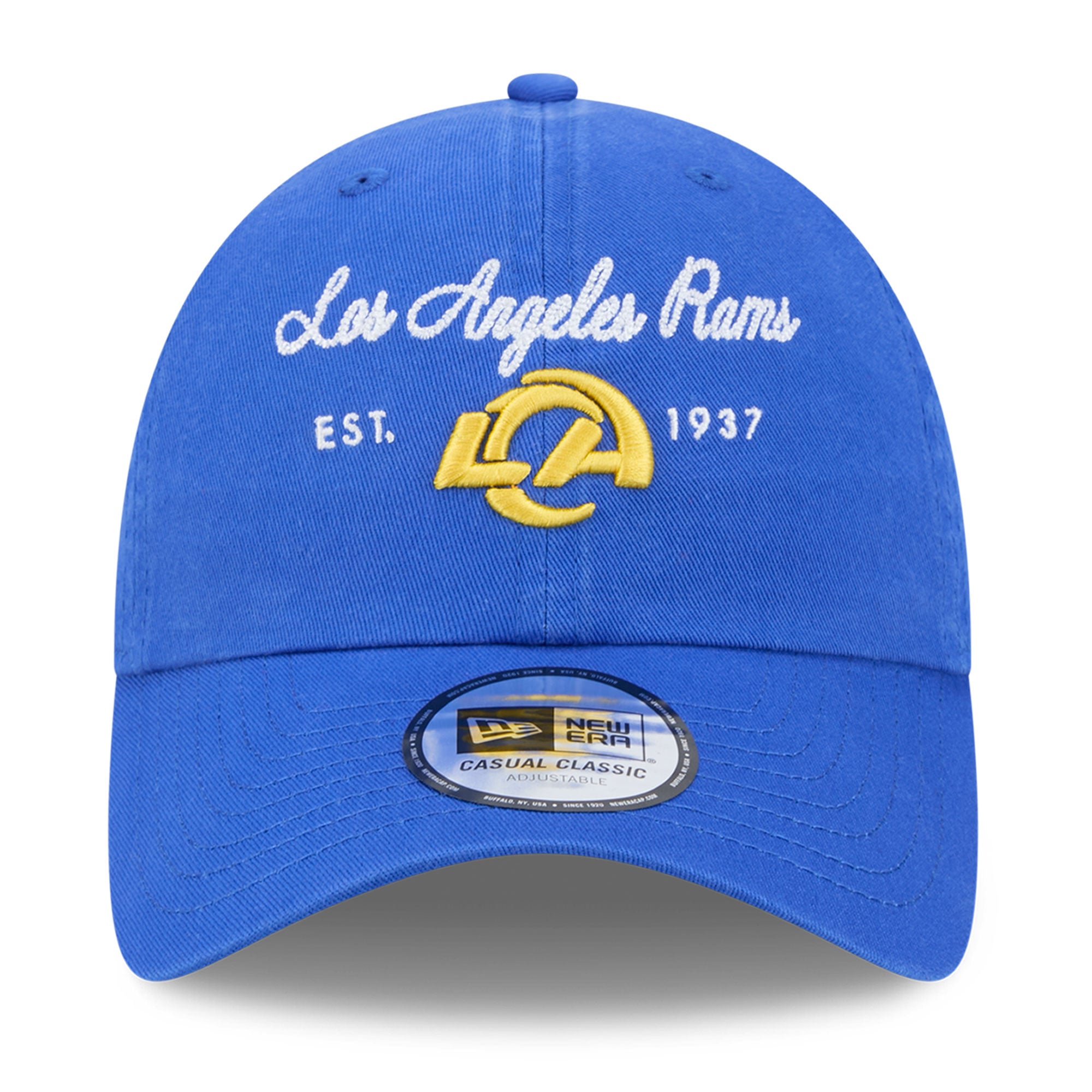 Women's New Era Royal Los Angeles Rams Script Casual Classic Adjustable Hat