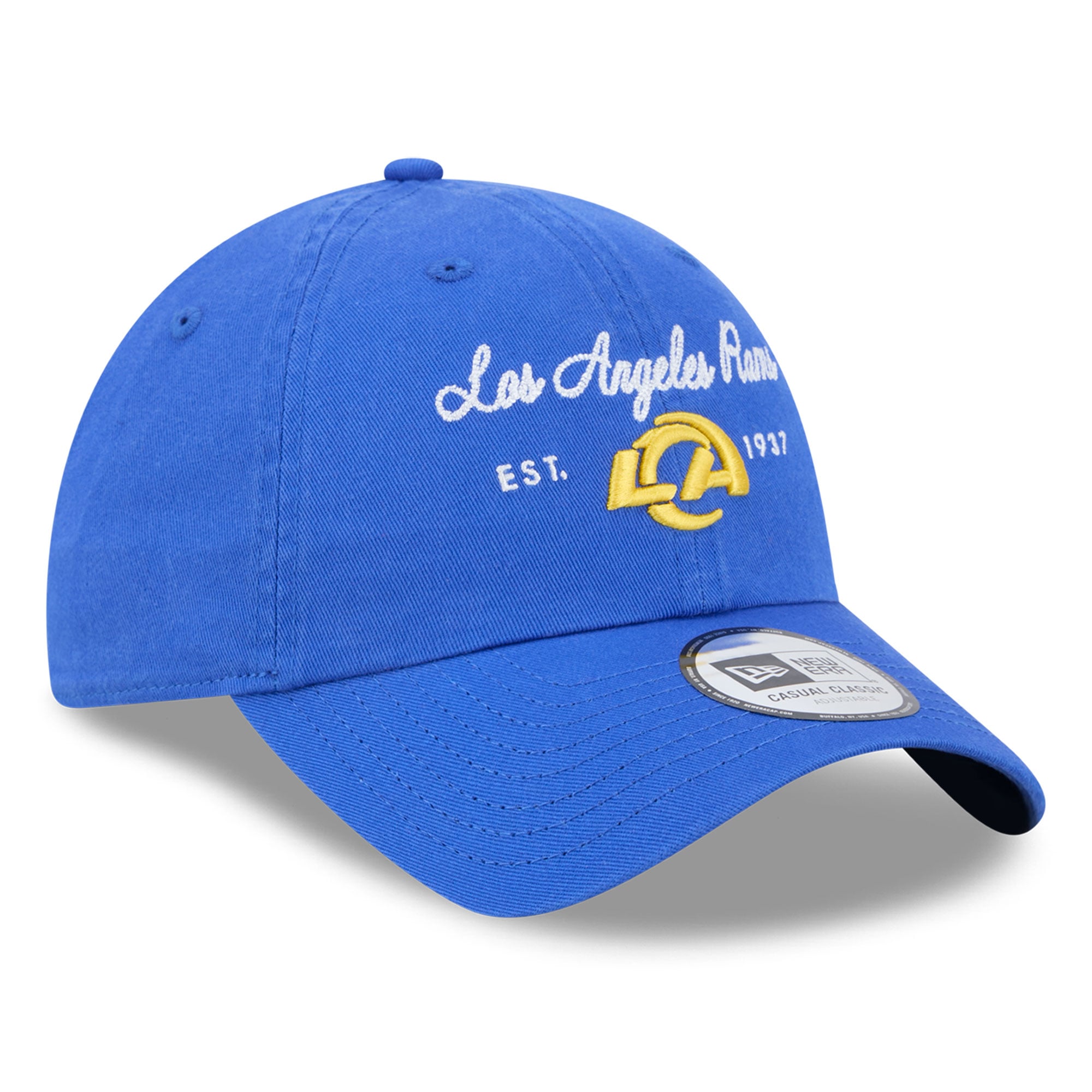 Women's New Era Royal Los Angeles Rams Script Casual Classic Adjustable Hat