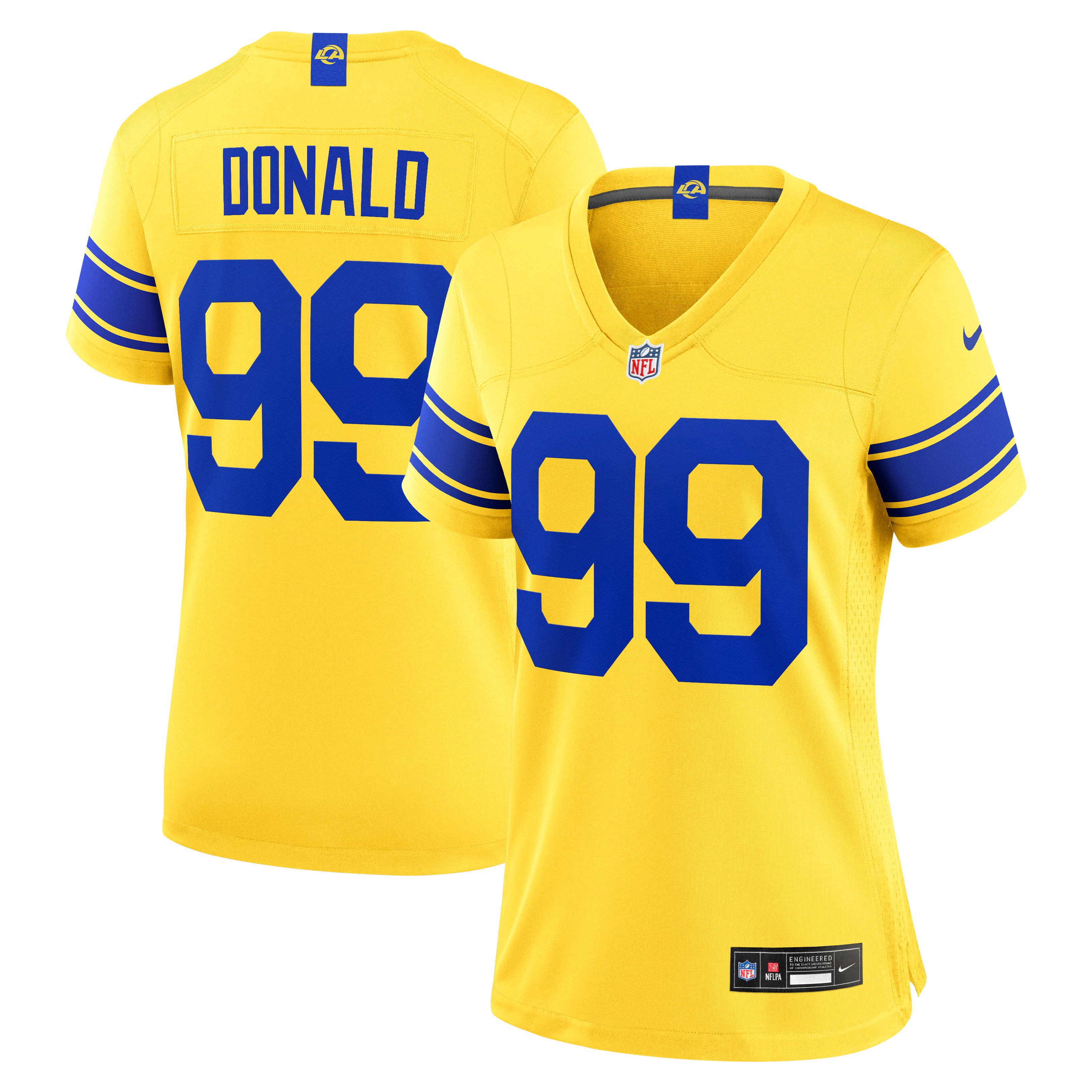 Maillot alternatif Nike Aaron Donald Gold pour femmes, Los Angeles Rams